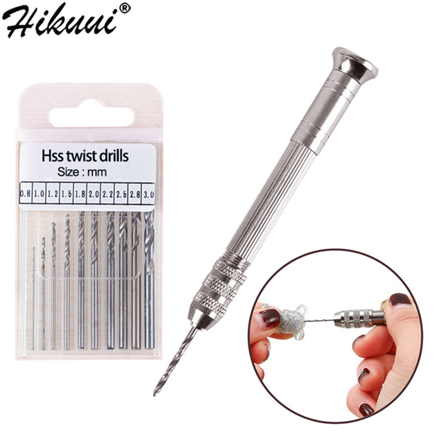 Crystal UV Epoxy Resin Mold Drill Holes Tool Hand Drill with 0.8mm-3.0mm  Drill